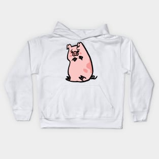 Cute Cartoon Piggy Blushing Kids Hoodie